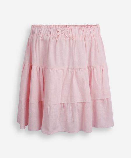 saia juvenil de viscose com marias rosa 10 saia juvenil de viscose com marias rosa 10