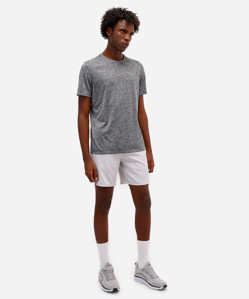 camiseta masculina esportiva ace manga curta cinza