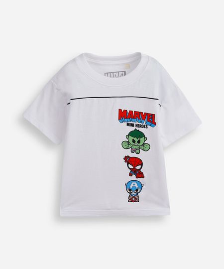 camiseta infantil de algodão marvel off white 2 camiseta infantil de algodão marvel off white 2