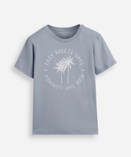 Camiseta infantil coqueiros azul 6 Camiseta infantil coqueiros azul 6