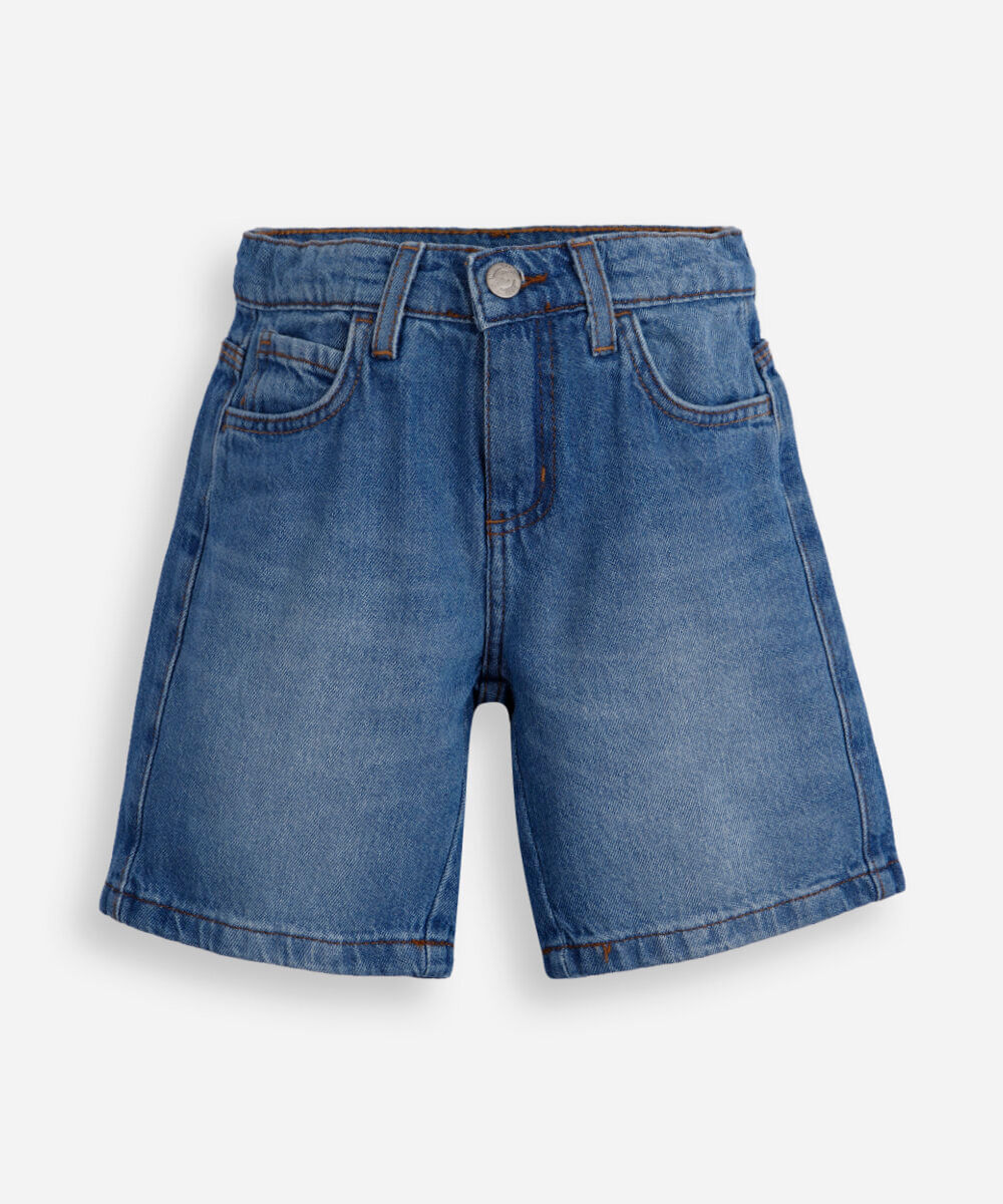 bermuda jeans infantil azul