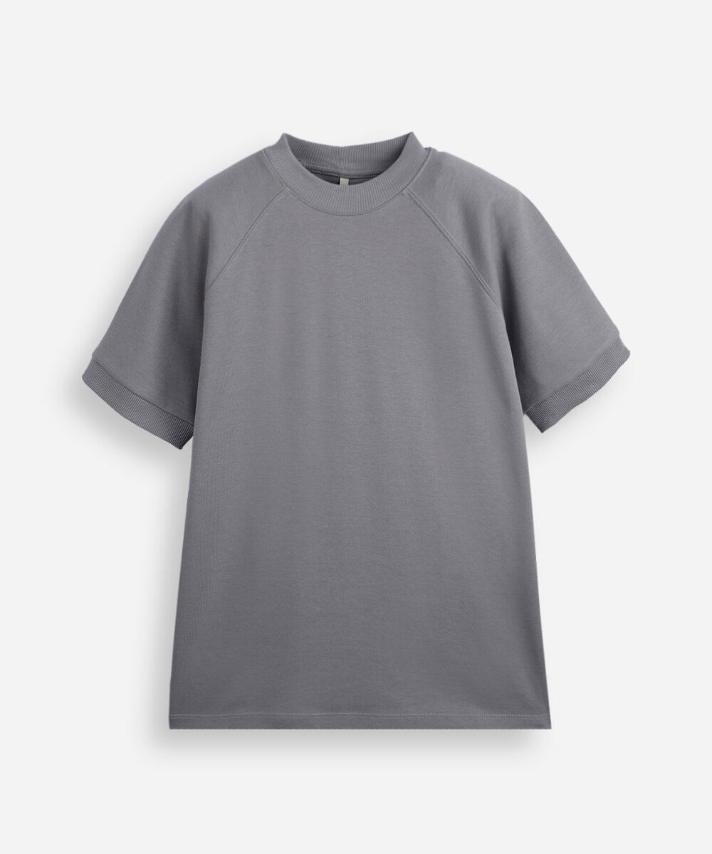 camiseta juvenil oversized cinza