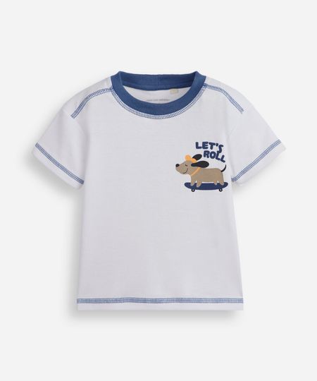 Camiseta infantil lets roll off white 1 Camiseta infantil lets roll off white 1
