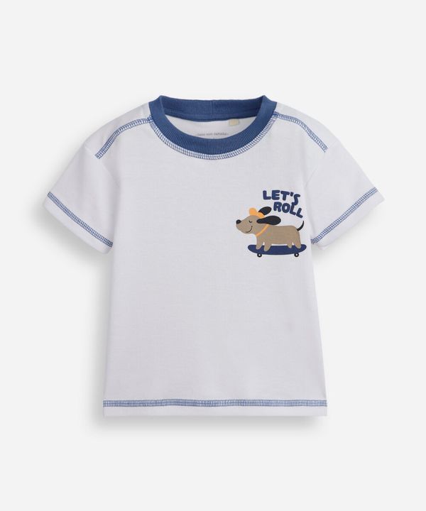 Camiseta infantil lets roll off white 4