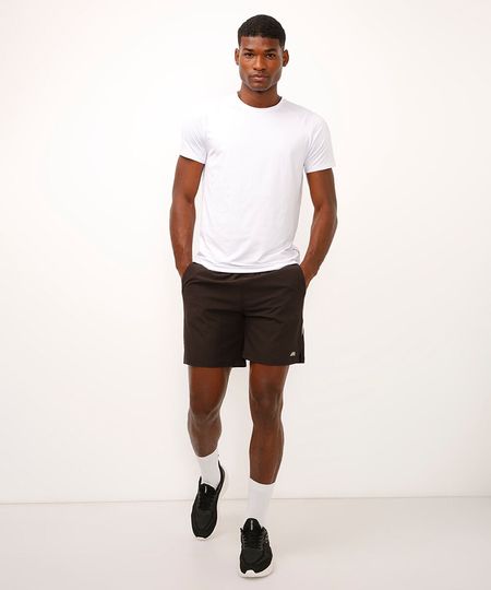 camiseta slim manga curta esportiva ace branca G camiseta slim manga curta esportiva ace branca G