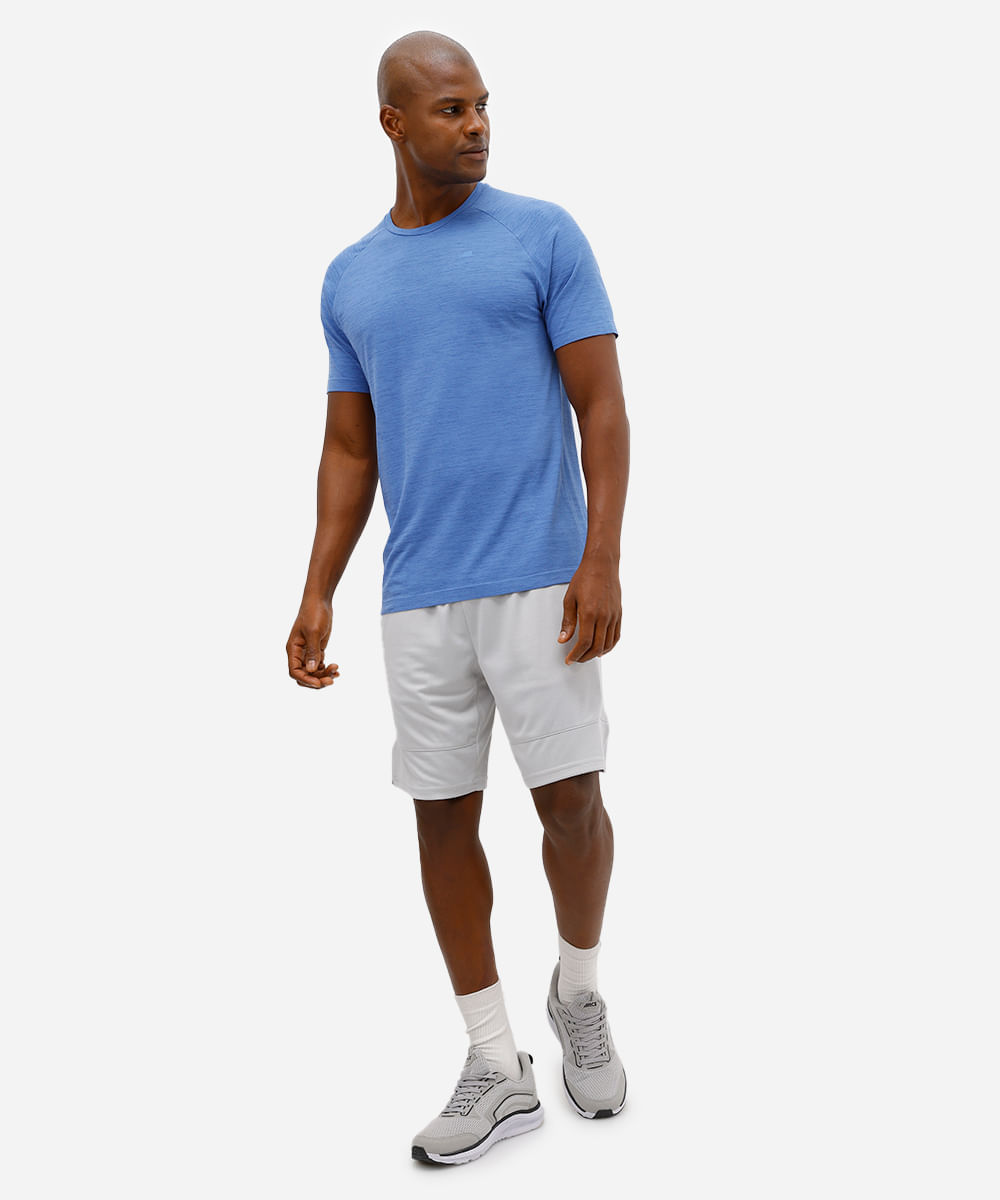 camiseta masculina esportiva ace texturizada azul