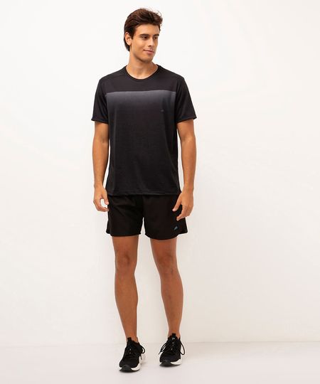 camiseta manga curta recortes esportiva ace preto G