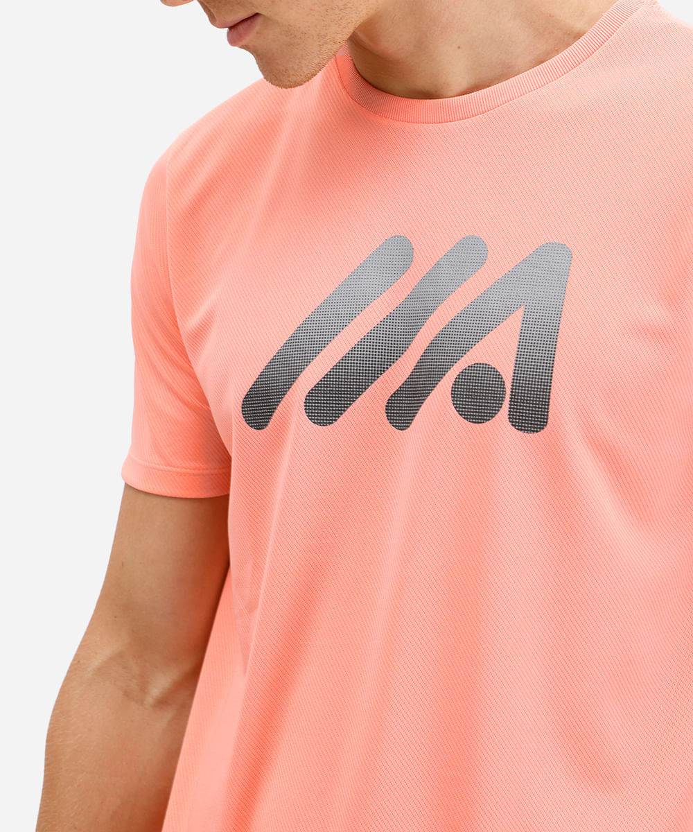 camiseta masculina esportiva ace manga curta laranja