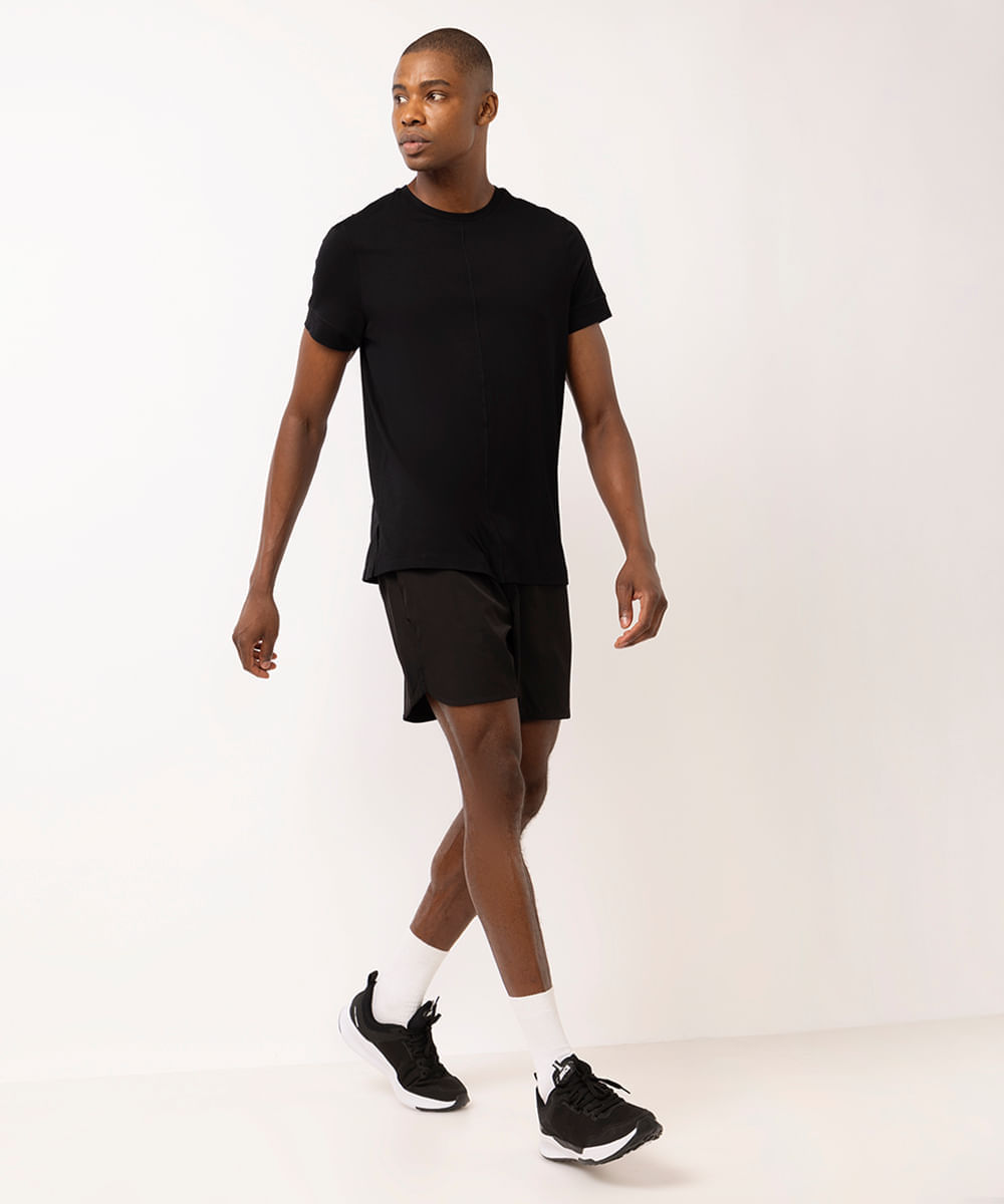 camiseta masculina yoga esportiva ace preta