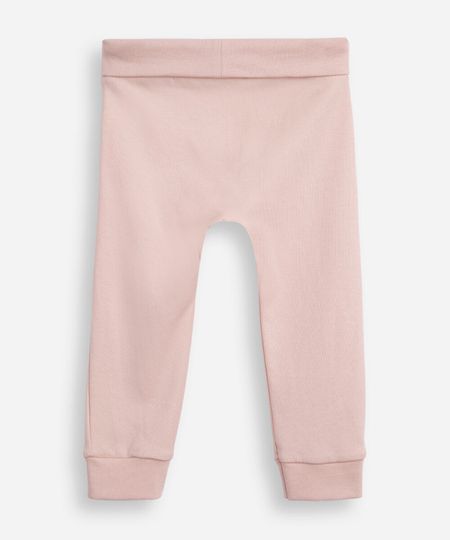 calça saruel infantil de algodão peruano cós e barra dobrável rosa 6-9 calça saruel infantil de algodão peruano cós e barra dobrável rosa 6-9