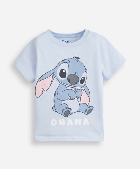 camiseta infantil de algodão manga curta stitch azul 3 camiseta infantil de algodão manga curta stitch azul 3