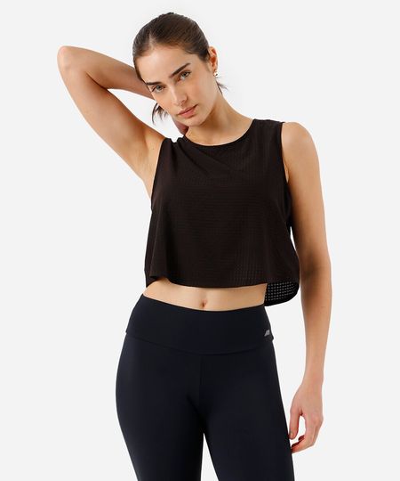 cropped feminino esportivo ace texturizado preto M
