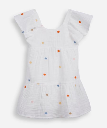 vestido infantil com algodão bordado poá off white 1