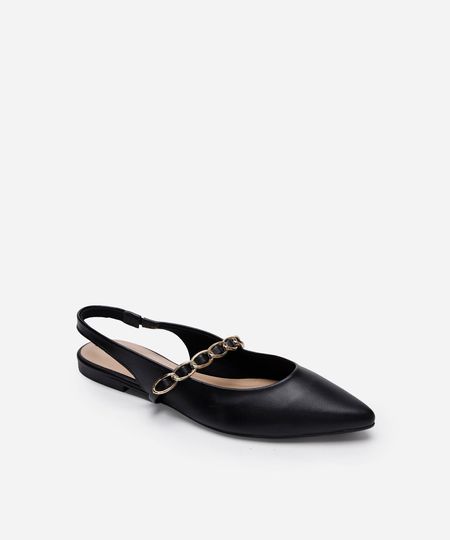 sapatilha bico fino com corrente oneself preta 34 sapatilha bico fino com corrente oneself preta 34