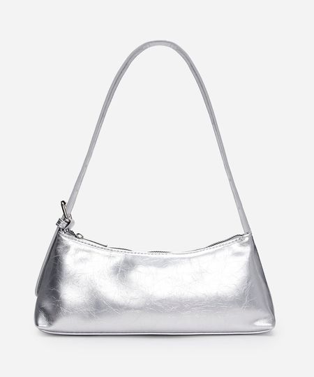 bolsa baguete com fivela metalizada prateada UNICO bolsa baguete com fivela metalizada prateada UNICO
