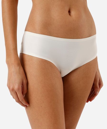 calcinha biquíni com recorte acetinado off white P calcinha biquíni com recorte acetinado off white P