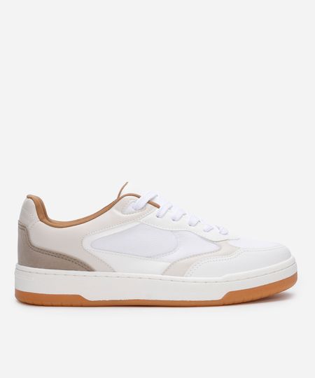 tênis casual com recortes ace branco 38 tênis casual com recortes ace branco 38