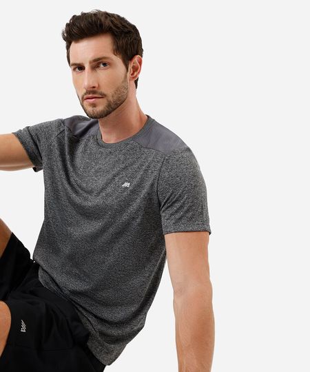 camiseta masculina esportiva ace com recorte cinza GG