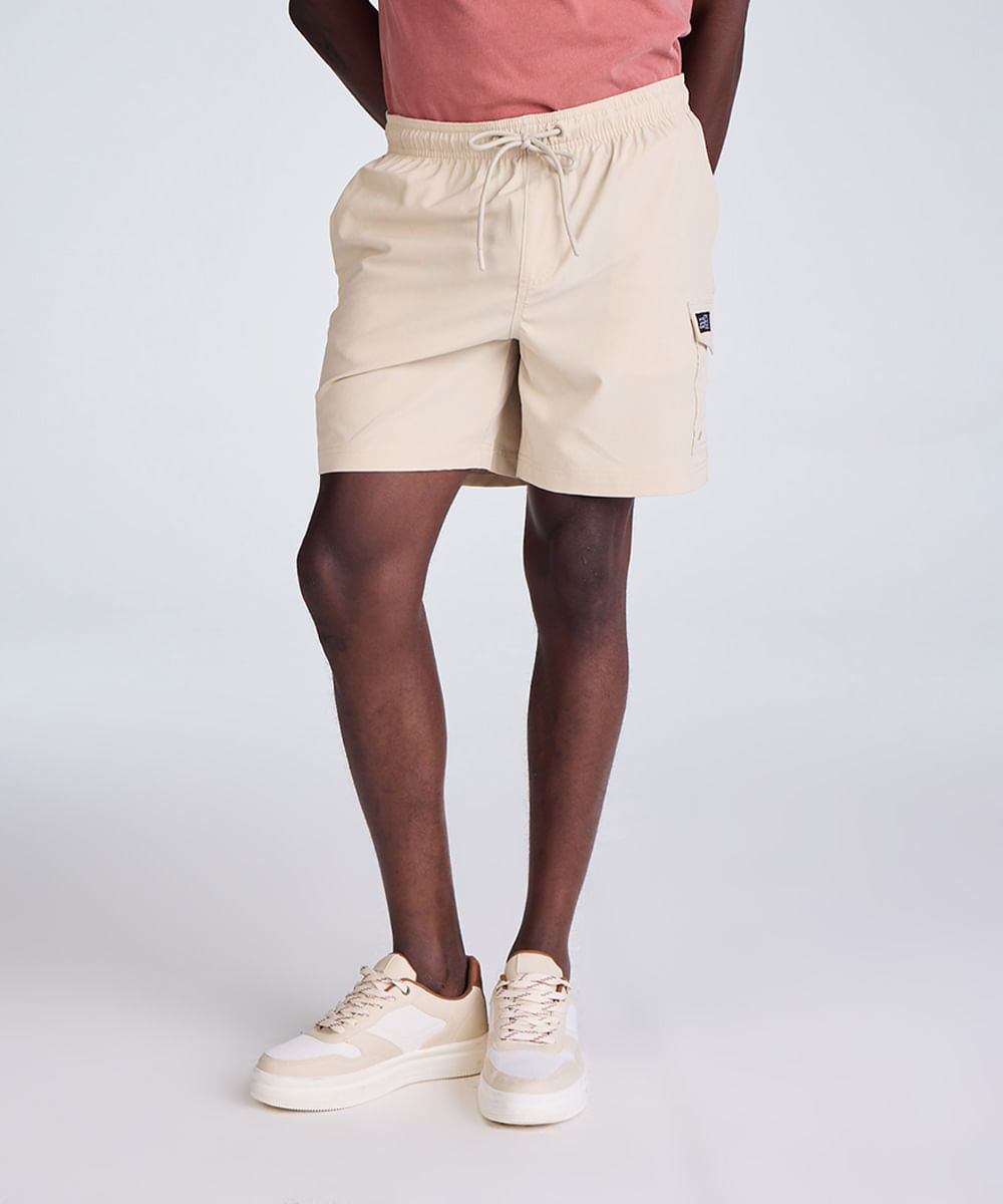 short cargo cós com cordão – areia