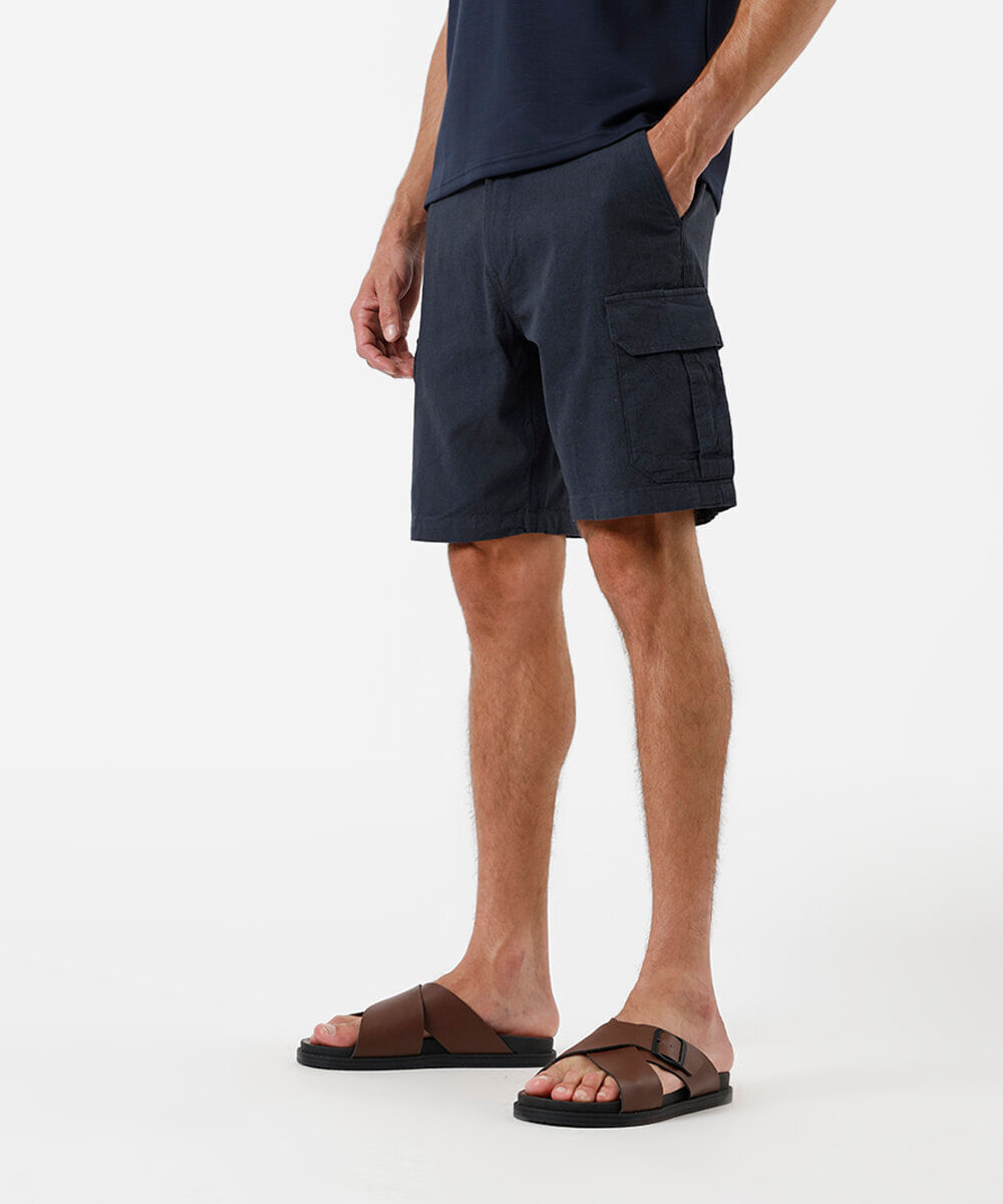 bermuda cargo masculina de algodão azul