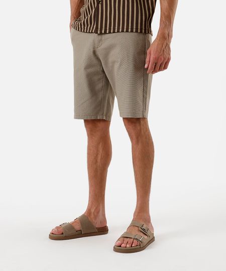 bermuda reta masculina de algodão texturizada bege 44