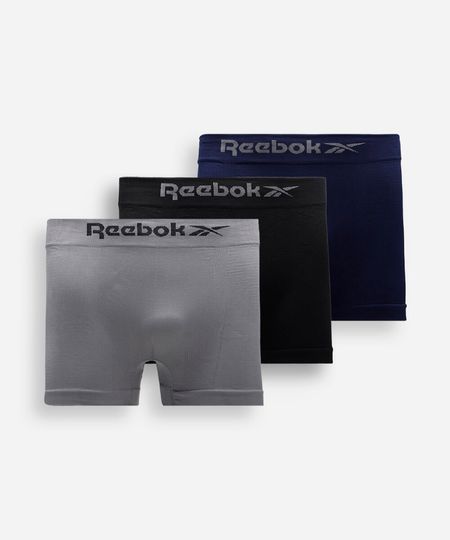 kit de 3 cuecas boxer reebok colorido M