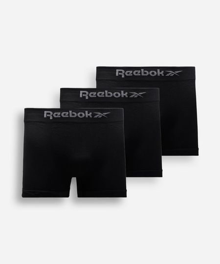 kit de 3 cuecas boxer reebok preto M