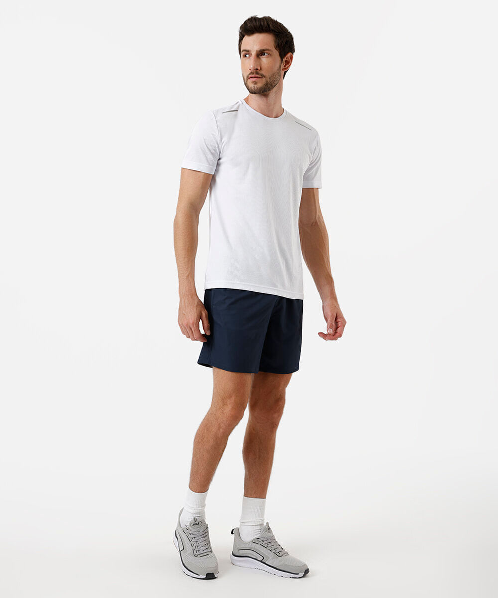 short masculino esportivo cós duplo azul