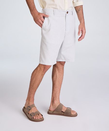 bermuda reta masculina de algodão texturizada cinza 38