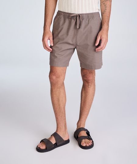 bermuda reta masculina de sarja cós elástico texturizada cinza G bermuda reta masculina de sarja cós elástico texturizada cinza G