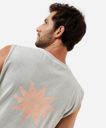 regata machão masculina regular fit em algodão verde P