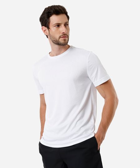 camiseta basic masculina texturizada branco M camiseta basic masculina texturizada branco M