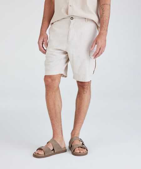 bermuda cargo masculina de algodão bege 38 bermuda cargo masculina de algodão bege 38