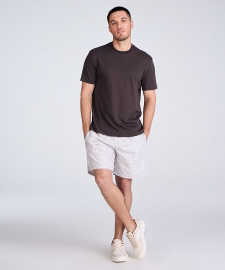 short reto masculino folhagem bege P short reto masculino folhagem bege P