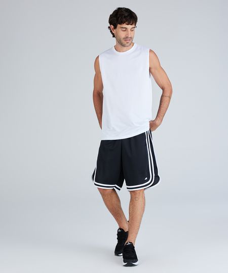 bermuda basquete com vivos esportivos ace preta M