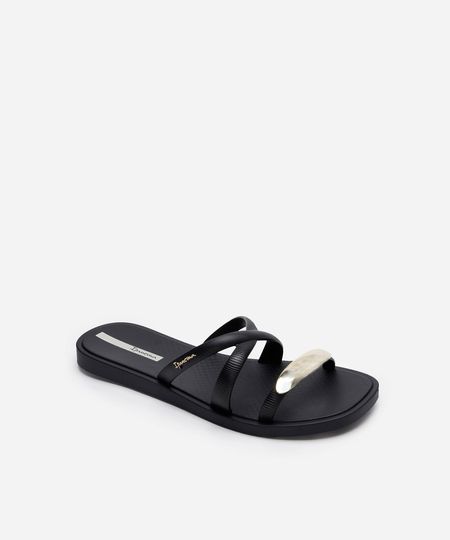 chinelo slide ipanema metal chic preto 36