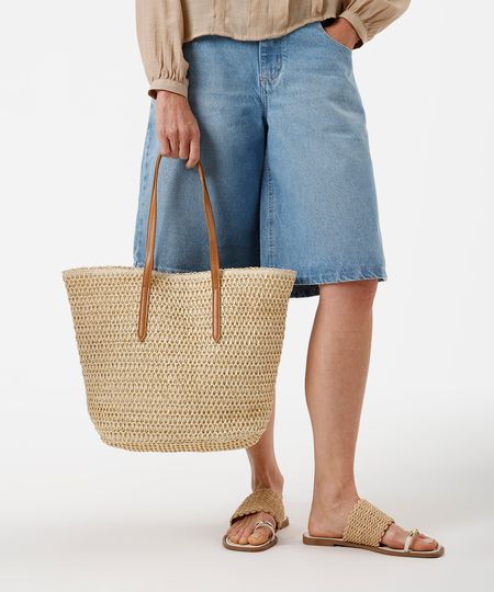 bolsa shopper texturizada bege UNICO