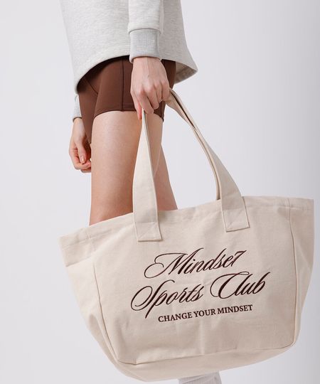 bolsa shopper bordada mindset bege UNICO