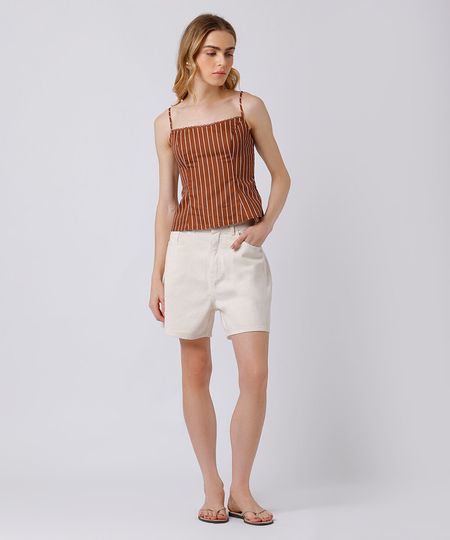 short los angeles feminino de sarja mindset off white 34