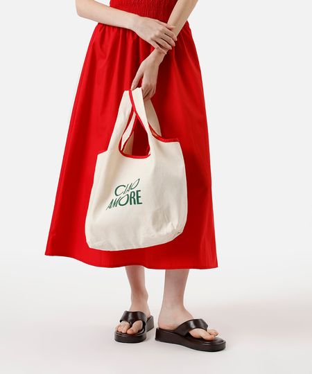 ecobag algodão ciao amore off white UNICO