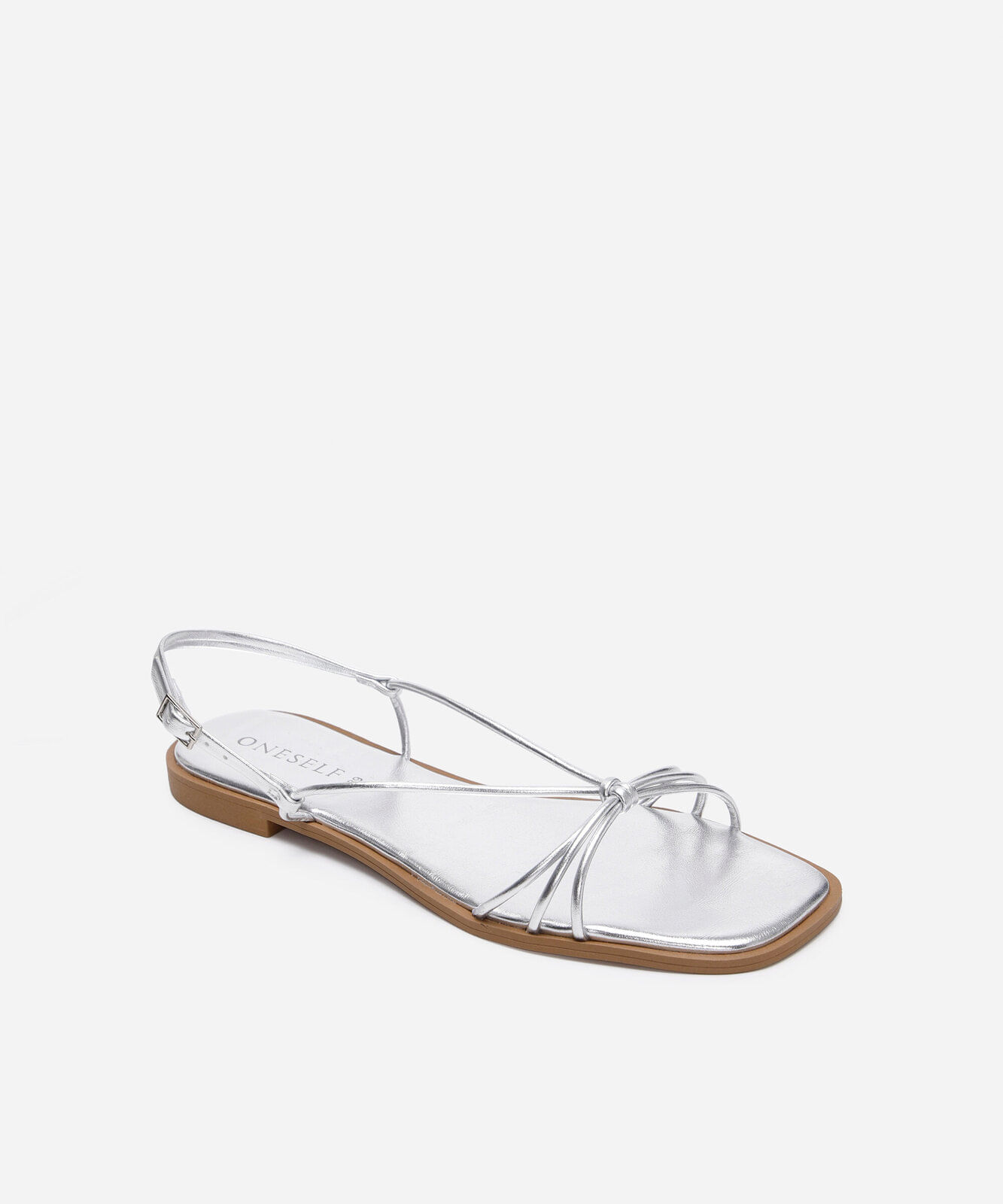 rasteirinha bico quadrado oneself prateada