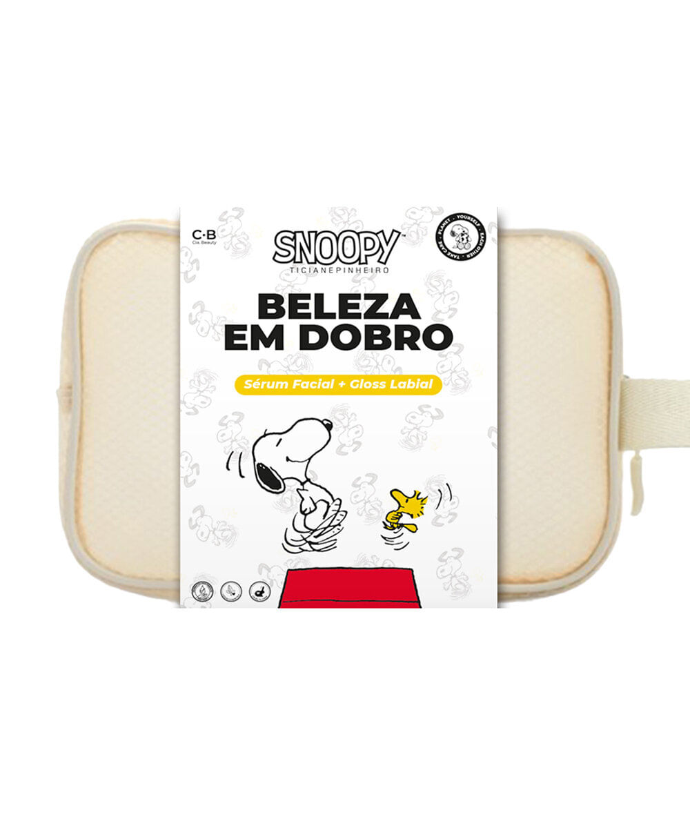 kit de beleza sérum facial 30ml gloss labial 4ml e necessaire