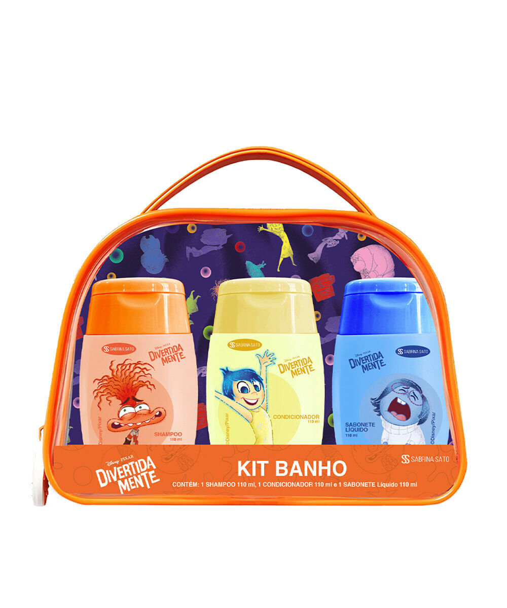 kit de banho divertidamente com necessaire