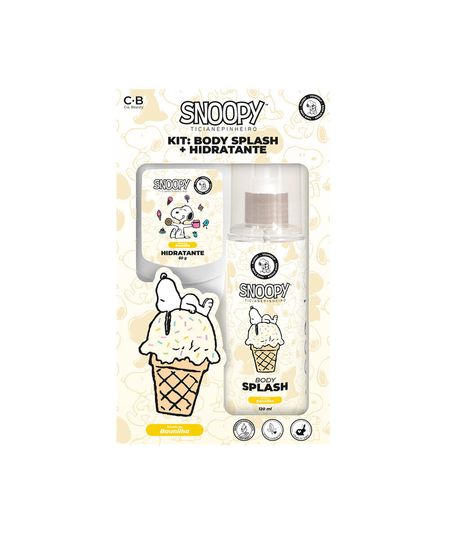 kit de body splash 120ml creme para mãos e corpo 60ml snoopy UNICO