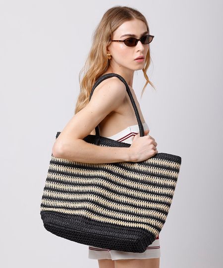 bolsa shopper texturizada listrada mindset colorida UNICO bolsa shopper texturizada listrada mindset colorida UNICO