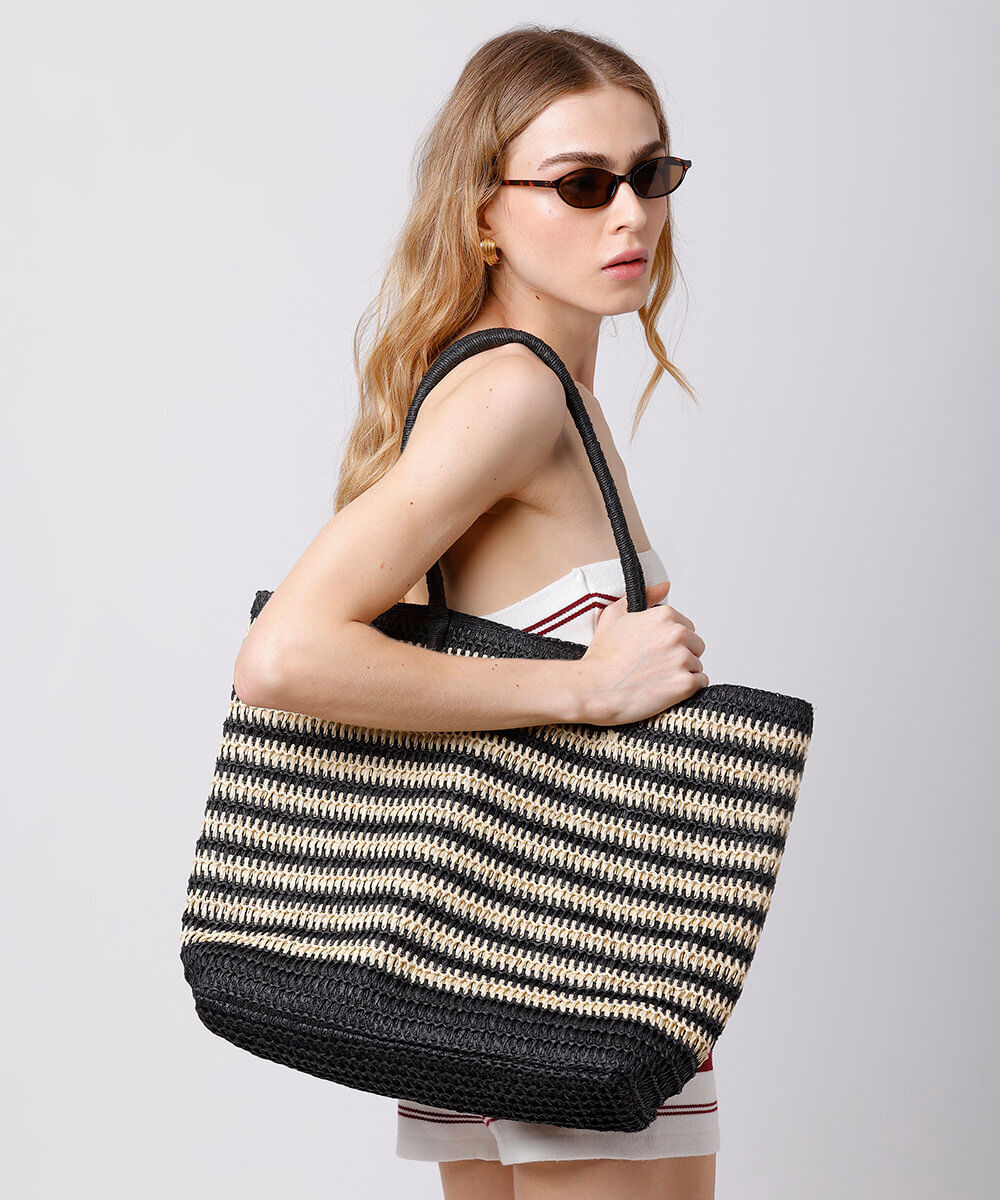 bolsa shopper texturizada listrada mindset colorida bolsa shopper texturizada listrada mindset colorida