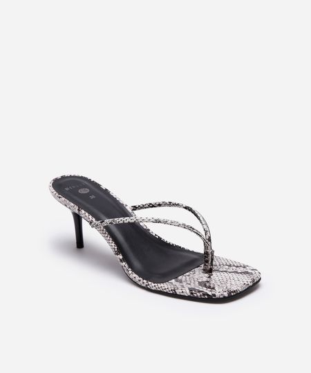 tamanco animal print bico quadrado mindset off white 34