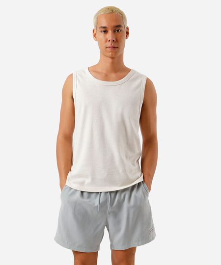 bermuda masculina em suede com bolsos elástico e cordão cinza M