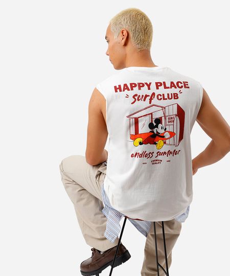 regata machão relaxed fit em algodão do Mickey off white P regata machão relaxed fit em algodão do Mickey off white P