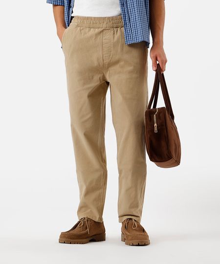 calça jogger masculina de sarja bege 40